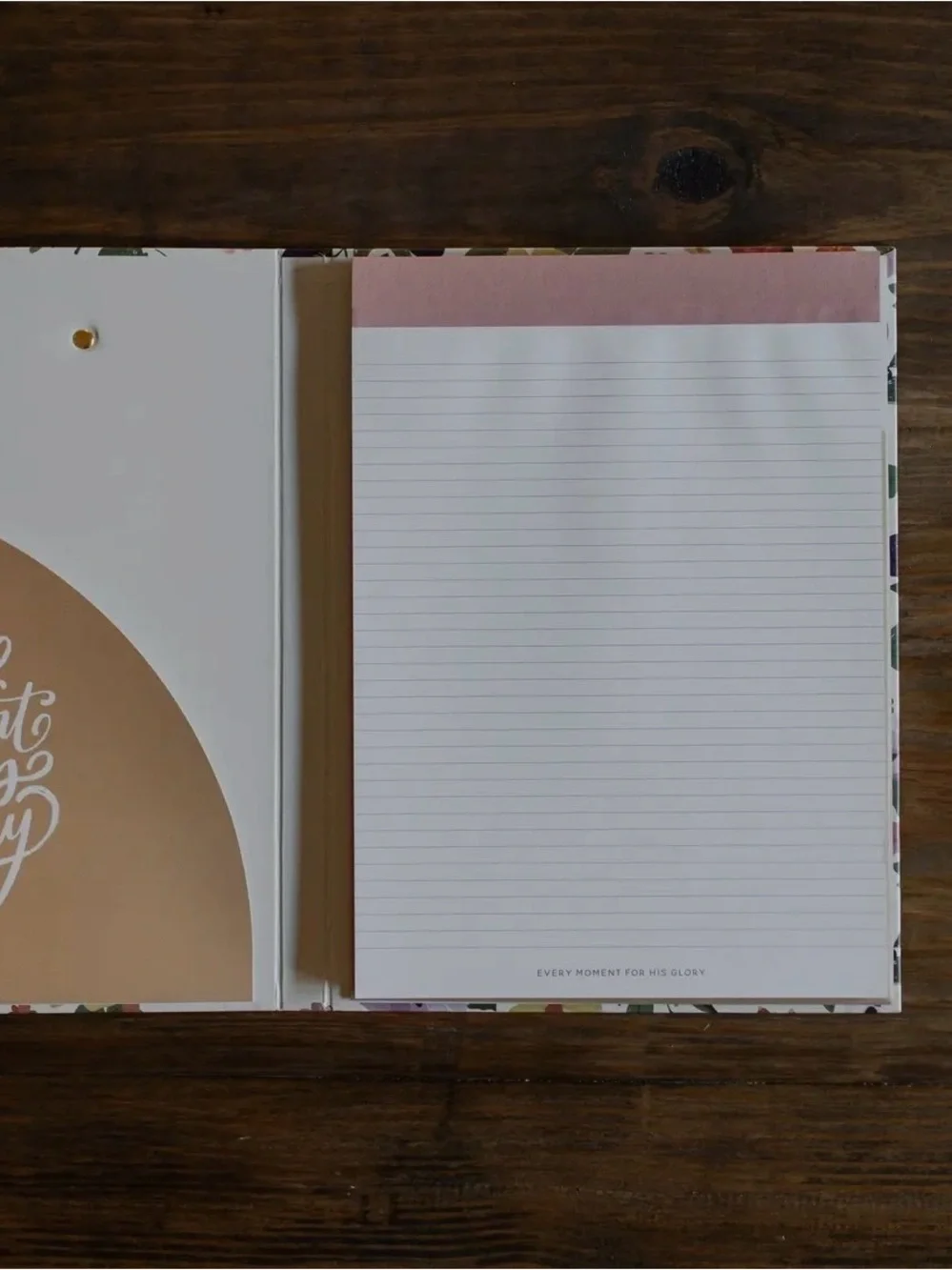 Floral Clipboard Notebook with Gold Clip - White Floral